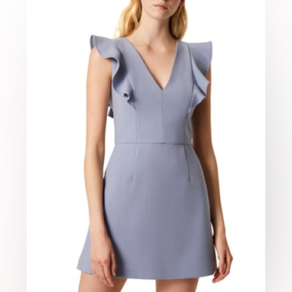 French Connection Whisper Ruffle Minidress - Annabelle Blue - Size 4 - Picture 4 of 4